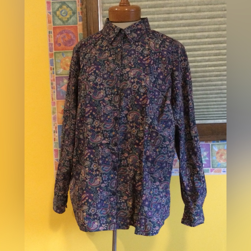 Architect Paisley Button Down Shirt - Multicolor 1X